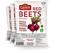 Gefen Red Beetroots Whole, Peeled, Cooked, Ready to Eat, Vacuum Packed (3 x 500g Bags) No Added Sugar or Preservatives