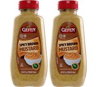 Gefen Spicy Brown Mustard 340g (Pack of 2) | Great Mustard Sauce for BBQs, Hot Dogs, Burgers, Cooking, Dips, Sandwich Spread & Parties