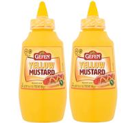 Gefen Yellow Mustard, American Style, Squeeze Bottle 454g (Pack of 2) Classic Sauce for BBQs, Hot Dogs, Burgers, Cooking, Sandwich Spread & Parties