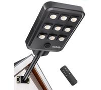 Gefolly Solar Street Light Outdoor, Wide Angle Commercial Parking Lot Light Dusk to Dawn Flood Security 6500K IP67 12W 1000LM with Motion Sensor Lamp for Yard, Basketball Court