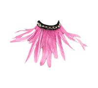 Gefomuofe Feather Collar Black Feather Cape Gothic Feather Shrug Feather Cape Feather Boa Feather Epaulet Shrug Women's Feather Cape Costume Cape with Collar - Black - One Size, lightpink, One size
