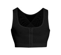 Gefomuofe Men's Body Shaper Chest Binder Flat Compression 3 Rows Closure Chest Corset Vest Zip Mesh Chest Binder Corset Plus Size Short Tank Top, black, XL