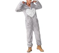 Gefomuofe Men's Couple Jumpsuit Onesie Jumpsuit Onesie Onesie Onesie Pyjamas Adult Unisex Animal Cosplay Costume with 3D Hood, T Grey, XXXXXL