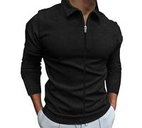 Gefomuofe Men's Lightweight Thin Bomber Jacket, Waffle Jacket with Sleeve Pocket, Blouson Jacket, Transition Jacket, Stand-Up Collar, US Aviator Jacket with Inner Pocket, black, XXXXL