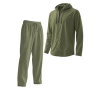 Gefomuofe Men's Tracksuit, 1/4 Zip Sweatshirt and Jogging Bottoms, 2-Piece Sets, Running Suit, Tracksuit, Sports Suit, Leisure Suit, Casual Sweatsuit, Army Green, 3XL