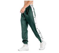 Gefomuofe Men's Tracksuit Bottoms, Rehabilitation Trousers with Side Button Placket for Opening, Button Up Tracksuit Bottoms, Full Open Button Pants, Green, XXL