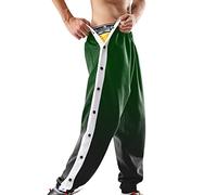 Gefomuofe Men's Tracksuit Bottoms with Side Button Placket for Opening Button Up Sports Trousers Jogging Bottoms Sportswear Leisure Trousers Basketball Sweatpants Stripes, Green, L