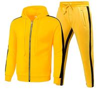 Gefomuofe Men's Tracksuit - Yellow XL Sports Trousers, Jogging Suit, Casual Running Set