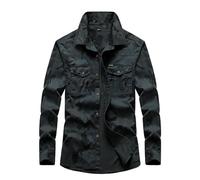 Gefomuofe Outdoor Shirts, Men's Safari Shirt with Detachable Sleeves, Quick-Drying, Breathable, Tactical Shirt, Lightweight Trekking Shirt, A Grey, XXL