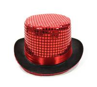 Gefomuofe Sequin Hat Sequin Hat Bowler Hat Sequin Hat Disco Hat Club Style Party Hat Trilby Hat Blink Fedora Bogart Glitter Hat Glitter, red, One Size