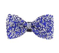 Gefomuofe Sequins Rhinestone Bow Tie Reflective Bow Tie Party Glitter Golden Bow Tie Black Bow Tie Sequin Bow Ties for Men Beads Inlay Accessories Performance Bow Tie, blue, One Size