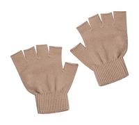 Gefomuofe Winter Warm Gloves Fingerless Flip Gloves, Convertible Fingerless Girls' Gloves, Gloves without Fingers, Knitted Half Finger for Men and Women, khaki, One size