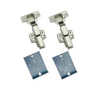 GEFONG 105 Degree Half Overlay Kitchen Cabinet Soft Close Hydraulic Hinges 35 mm with Damper Buffering Mute Hinge for Wardrobe Cupboard Door Pack of 2 Pcs