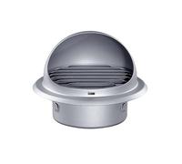 GEFONG Round Stainless Steel Louvered Wall Ventilation Grille 5 inch 125 mm with Anti-Insect Mesh for Ceiling Extractor Fan Bathroom Air Vent Cover Tumble Dryer Cooker Hood Ducting Silver-Gray 1 pc
