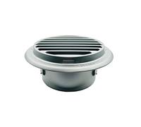 GEFONG Stainless Steel Louvered Wall Grille 4 inch 100 mm with Anti-Insect Mesh for Ceiling Extractor Fan Bathroom Air Vent Cover Tumble Dryer Ventilation Cooker Hood Ducting Silver-Gray 1 pc