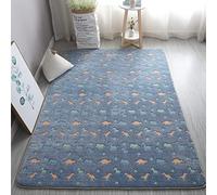 Gefosin Luminous Area Rug Glow in The Dark for Bedroom Living Room, Unique Soft Washable Modern Indoor Rugs for Children Dorm Home Decor, Blue Dinosaur 2x4 Feet
