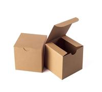 GEFTOL Small Brown Gift Box 50 Pack 4 x 4 x 4 inches Fold Box Easy Assemble Paper Gift Box Bridesmaids Proposal Box for Bridal Birthday Party Christmas