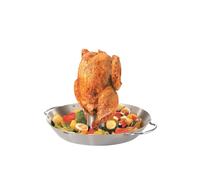 Gefu BBQ 2-in-1 Chicken Roaster & Grill Wok Stainless Steel in Silver Gefu Silver