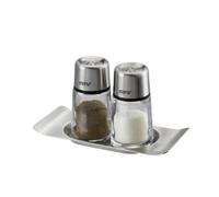 Gefu Brunch Salt & Pepper Shaker Set With Stainless Steel Tray