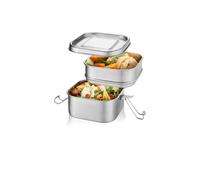 Gefu ENDURE Stackable Stainless Steel Lunchbox with Two Compartments in Silver Gefu Silver
