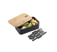 Gefu Enviro Lunch box Black/Wood 19.5 x 12 x 6.8 cm