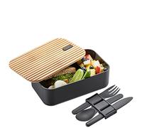 Gefu ENVIRO Smart Lunchbox 1000 ml - Leakproof Bento Box with Cutlery, Airtight Reusable Food Container with Divider for School & Office