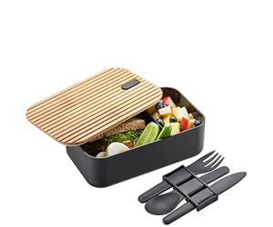 Gefu ENVIRO Smart Lunchbox 1000 ml - Leakproof Bento Box with Cutlery, Airtight Reusable Food Container with Divider for School & Office