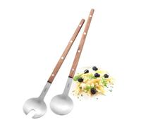 GEFU FILIGO Salad Servers Set of 2 Stainless Steel and Walnut Wood Ergonomic and Stylish Serving Servers Salad Servers Pasta Vegetable