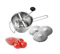 GEFU FLOTTE LOTTE® Food Mill with 3 Perforated Discs (1 mm, 3 mm, 5 mm), 2 L Capacity, Manual Strainer for Soups, Sauces and Purées
