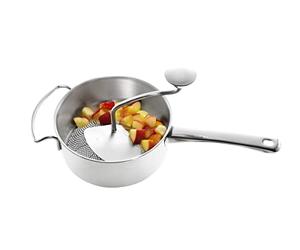 GEFU FLOTTE LOTTE® Original Food Mill with 2 mm Perforation, 1.75 l Capacity, Stainless Steel Spring Mechanism