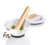 Gefu GE35340-Suri mortar and grater-white, Ceramic, 14 x 14 x 6.5 cm
