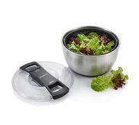 GEFU SPEEDWING® Salad Spinner, Stainless Steel, 5 L Cable-Pull Salad Dryer with Stop Button and Serving Bowl