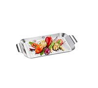Gefu Grillpan BBQ Small - Stainless Steel Grill Pan with Ventilation Slots for Healthy & Even Grilling