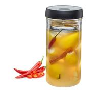 GEFU Nativo 15811 Fermentation Jar 1.5 litres with Weight Weight Fermentation Glass with Lid Transparent for Inserting Fermentation