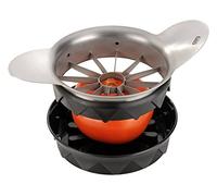 GEFU POMO Tomato and Apple Slicer - 12-Wedge Cutter with Automatic Core Removal and Juice-Catching Base