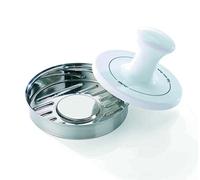 Gefu SPARK Hamburger Press - Stainless Steel Patty Maker with Porcelain Pusher for Perfect Meat & Veggie Burgers