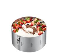GEFU Tondo Clip Cake Ring - Adjustable Stainless Steel Baking Frame Diameter 16-30 cm with Safety Clip & Scale | Dishwasher Safe | Height 10 cm