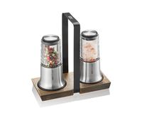 Gefu X-Plosion Premium Salt & Pepper Set in Silver with Handle Tray Gefu Silver