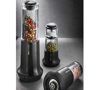 Gefu X-Plosion Pepper Mill with Integrated Salt Shaker in Silver Gefu Silver