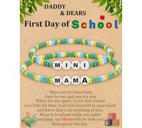 GeFuzer First Day of School Bracelet Back to School Stuff Mens Beaded Bracelets Kit Son Gifts from Mom First Day of School Gifts Anniversary Birthday Jewelry, Adjustable, Stainless Steel, no gemstone