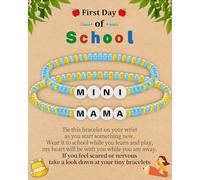 GeFuzer First Day of School Bracelet Back to School Stuff Mens Beaded Bracelets Kit Son Gifts from Mom First Day of School Gifts Anniversary Birthday Jewelry, Adjustable, Stainless Steel, no gemstone
