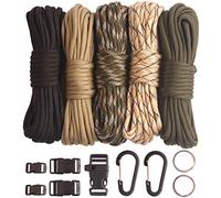 GeGeDa Paracord,Paracord 550 Combo Crafting Kits with 5 Types Buckles,20 Feet Each Paracord Rope (A Set 100feet)