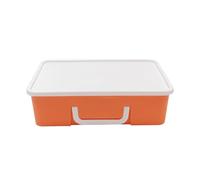 gegeweeret Storage Boxes With Lids,10 Storage Bins,A4 Paper Storage,Classroom Organisation, For Organizing A4 File Paper, Document, Photo, Scrapbook Red,13.78 * 9.45 * 3.9 Inches (Orange)