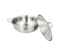 gegeweeret Wok Stainless Steel with Lid, 304 Stainless Steel Wok for Hotel Restaurant Home Kitchen, Induction Compatible, Dishwasher Safe (26cm/30cm/32cm ) (32cm)