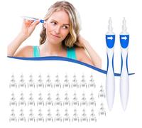 GegXcn 2 PCS Ear Wax Remover, Reusable Earwax Removal Kit, with Grips Earwax Removal-Spiral Ear Wax Removal Tool, with 36 Soft and Flexible Replaceme, for Adults, Teens, Kids, Seniors