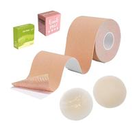 GegXcn BoobyTape, Breast Lift Boob Tape for A-G Cups, Invisible Body Tape for Backless Dresses, Tit Tape with 4 Silicone Nipple Sticker, Breathable & Waterproof Boobtapes for Strapless Wedding Outfits