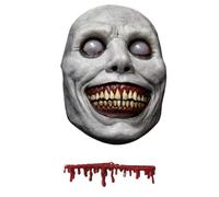 GegXcn Halloween Mask, Scary Exorcist Costume Accessories for Cosplay,Blood Necklace Set, Haunted House Events, and Themed Parties, Includes One 24x22x2cm Mask and One 30cm Necklace