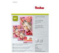 Geha Set 100x Laminating Pouches din A4 A5 10x15cm Business Cards Pockets