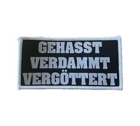 Gehasst Verdammt Vergöttert Sew-On / Iron-On Patch Suitable for Böhse Onkelz Fans, Patch, Rocker, German Rock, Biker (GVV 4 (10 x 5 cm)