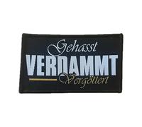 Gehasst Verdammt Vergöttert Sew-On / Iron-On Patch Suitable for Böhse Onkelz Fans, Patch, Rocker, German Rock, Biker (GVV 2 (10 x 6 cm)